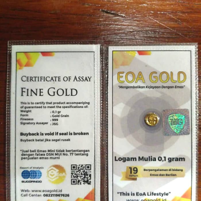 Emas Murni EOA Gold 0.1Gram 24K