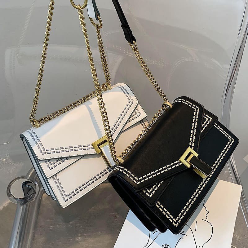 ready cod tas wanita selempang slingbag cewek kulit pu tali rantai terbaru 2021 import murah