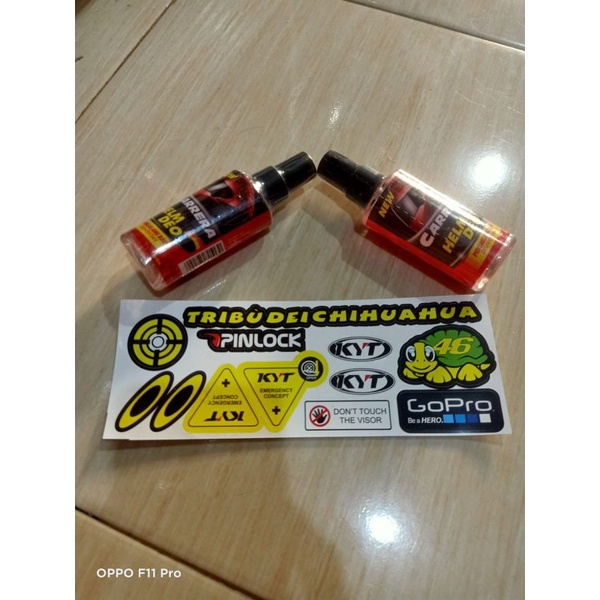 (COD) stiker visor logo KYT NHK GM + parfum helm deon / bonus farfum helm