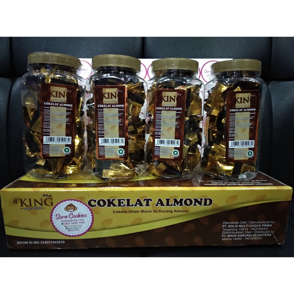 

1 Dus (Isi 4 toples) Coklat Almond d' KING