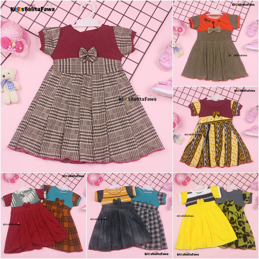 Dress Baby Kelly 6-18 Bulan / Dres Pesta Baju Bayi Perempuan Harian Gaun Anak Import Murah Grosir