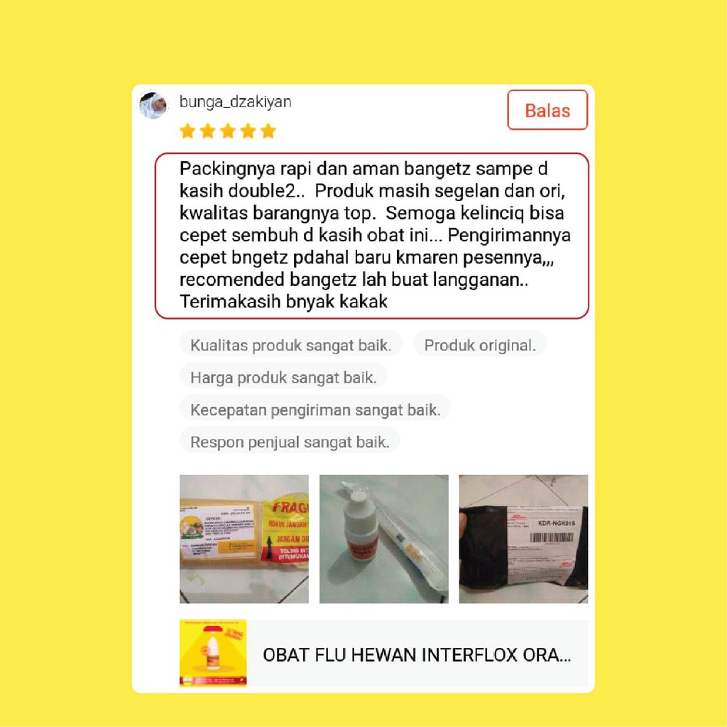 OBAT FLU HEWAN GANGGUAN PERNAFASAN INTERFLOX ORAL 10 ML