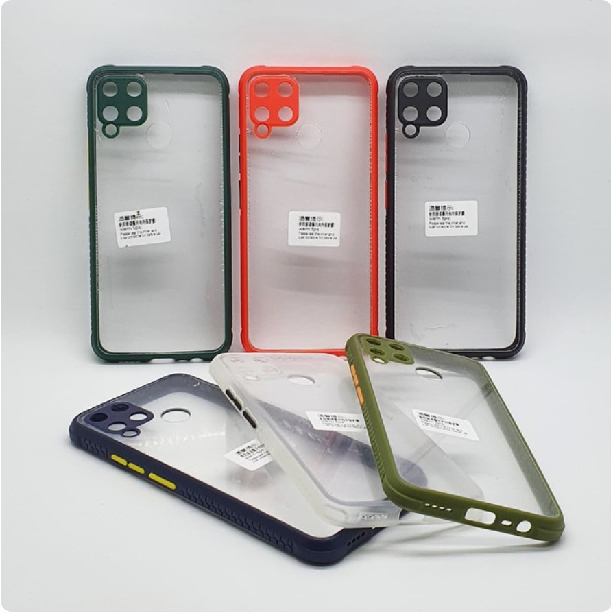 REALME 5  5i C11 C11 2021 C12 C15 C17 CASE HARD MIQILIN UME CLEAR TRANSPARAN, + PROTECT CAMERA HARDCASE CASING COVER PELINDUNG KAMERA FULL COLOUR