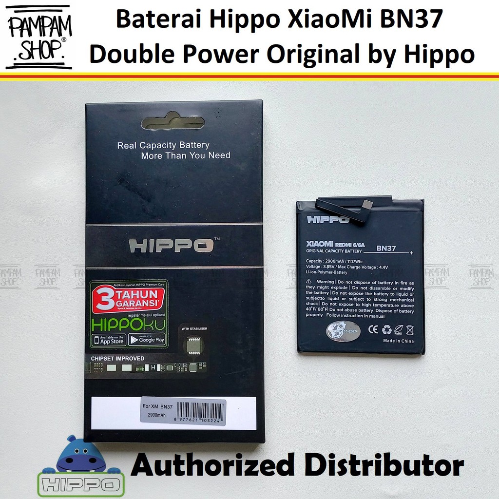 Baterai Hippo Double Power Original XiaoMi BN37 Redmi 6 6A 6 A Batre Batrai Battery Dual Handphone