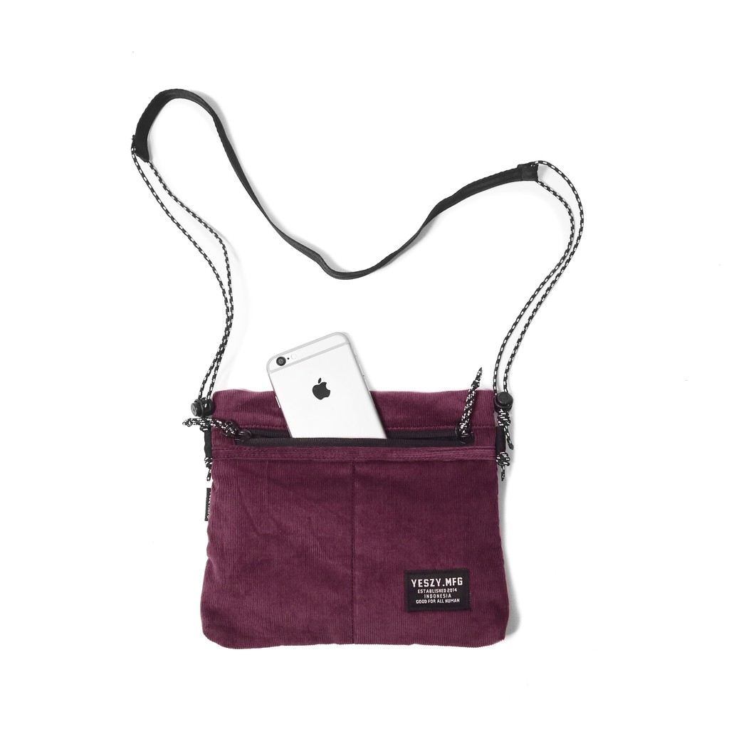 YESZY.MFG - Union Corduroy Maroon Sling Bag