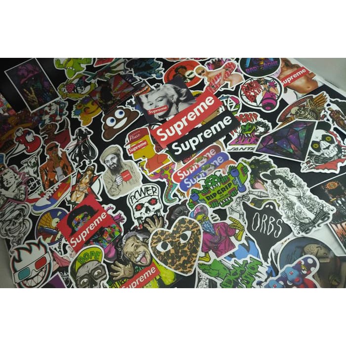 

Stiker koper Travel Label Supreme Design 1 set 100pcs Import NOT REPEATED!