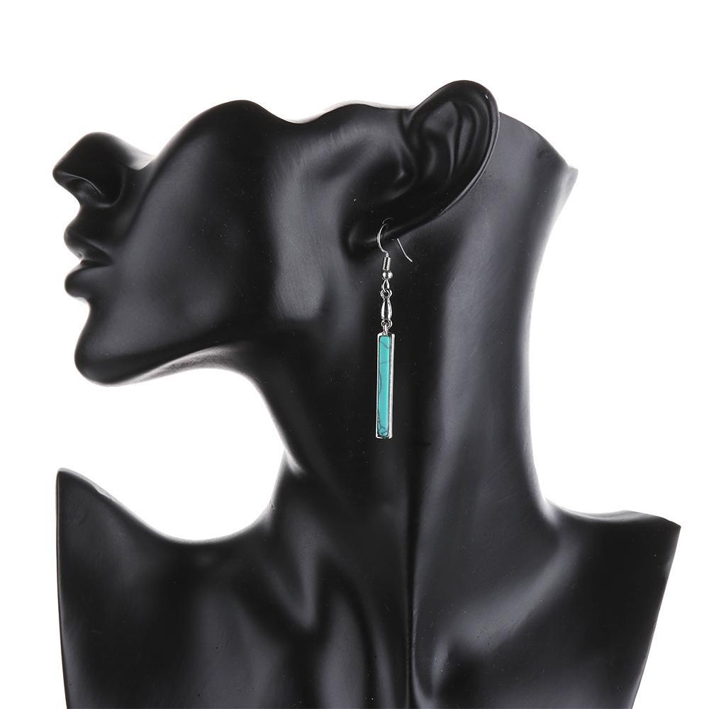 Lily 1pasang Anting Hoop New Bohemian Turquoise Ear Stud