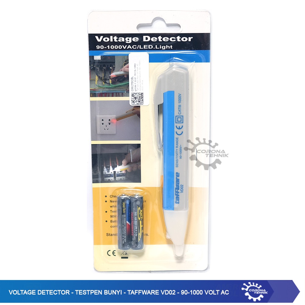 Testpen Bunyi - Voltage Detector - Taffware VD02 - 90-1000 Volt AC