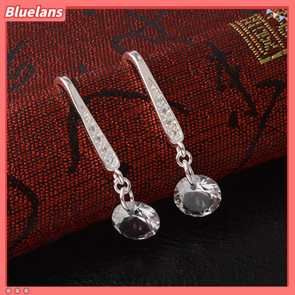 Anting Juntai 925 Sterling Silver Aksen Berlian Imitasi Untuk Wanita