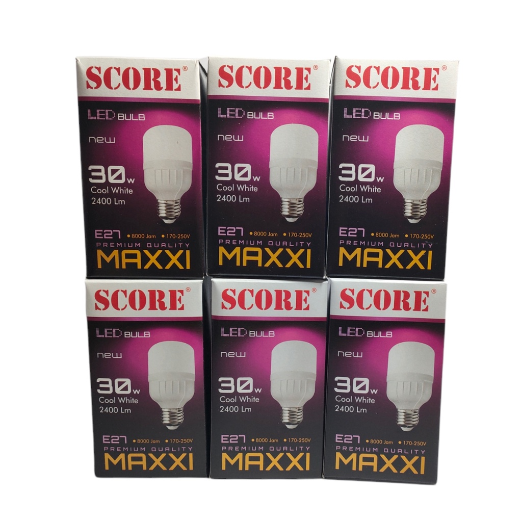 Paket 6 Pcs Score Maxxi Lampu LED Capsule 30 Watt - Cahaya Putih