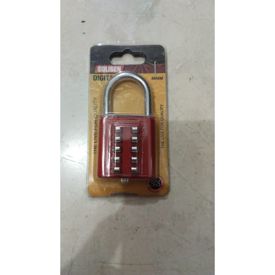 Gembok angka soligen 40mm