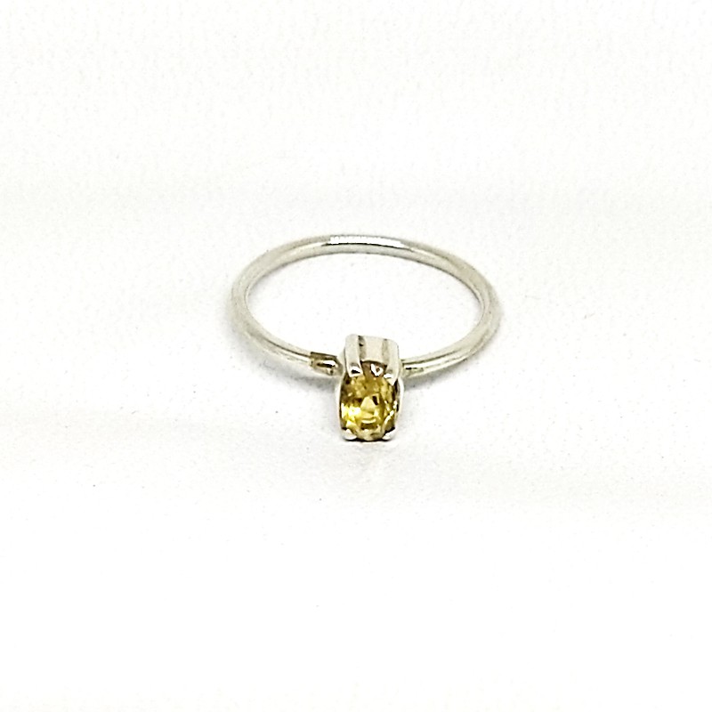 Cincin Ring Perak Silver Bali Asli 925 Korea Style Polos Midi Simple  Kuning Citrine Wanita Keren El