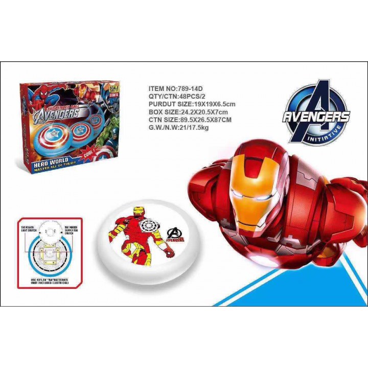 Avenger IRONMAN Air Power Football Indoor Flashing Suspended Ball Toys Soccer Disc LED