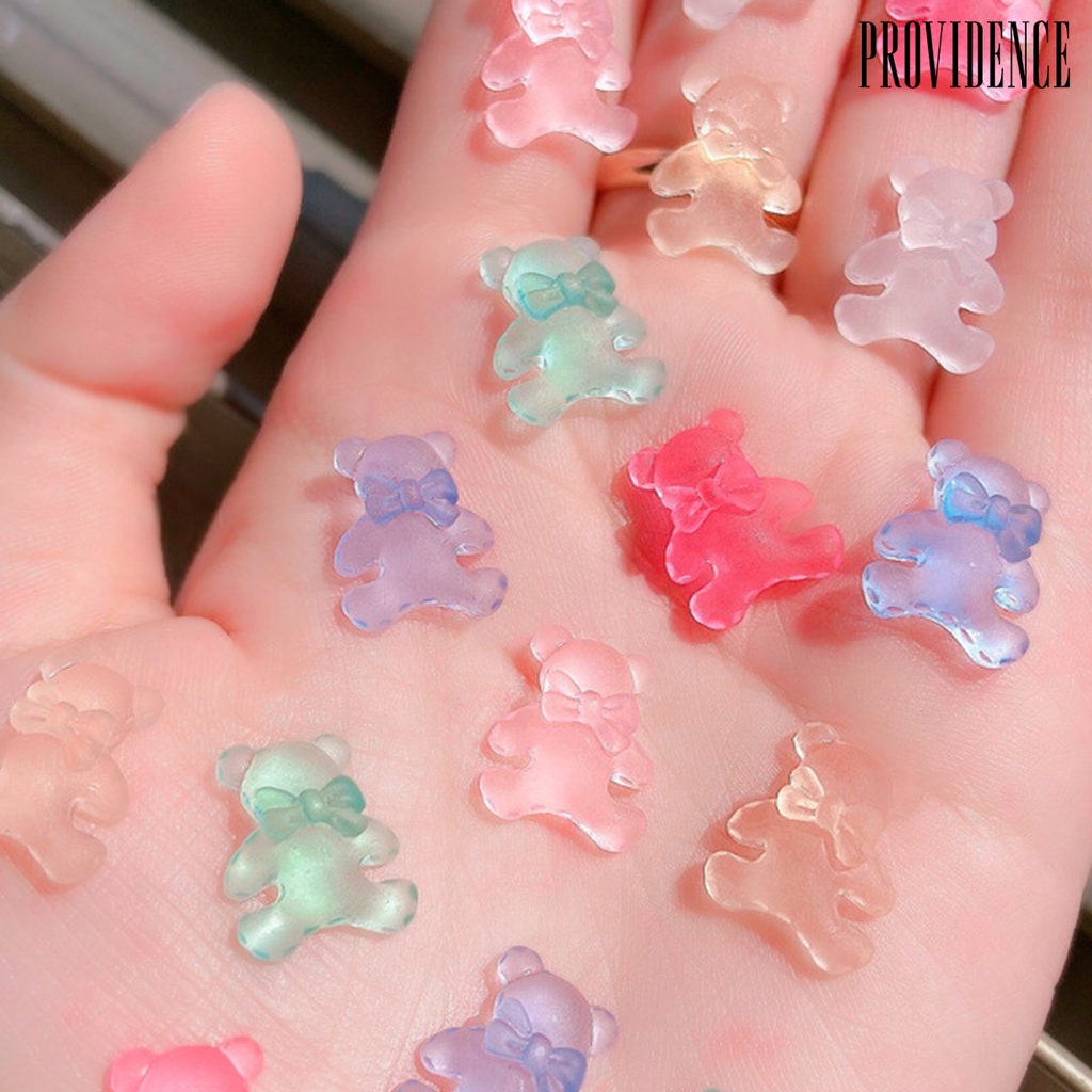 Providence 30Pcs/Set Nail Ornaments Shiny Effect Ice Penetration Bear Shape Fashion Polish UV Gel Manicure Accessories for Female