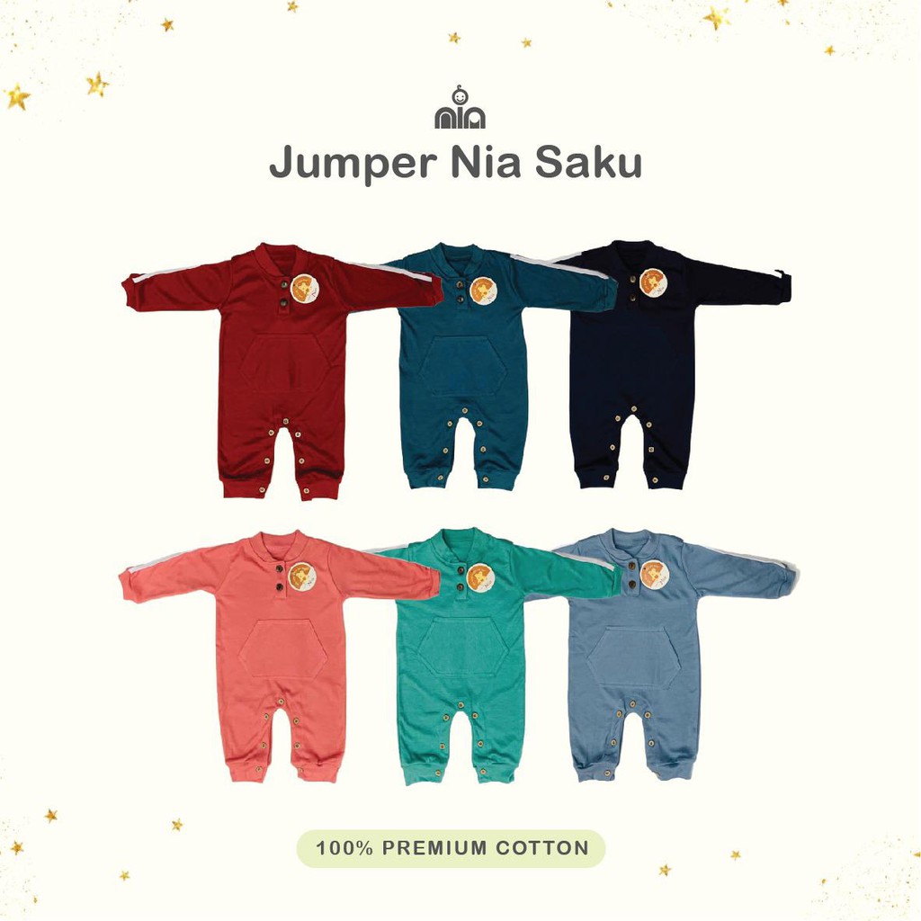 Promo !! Jumper Bayi Polos saku + topi//Sleepsuit Bayi lucu/Jumper panjang  Bayi Murah