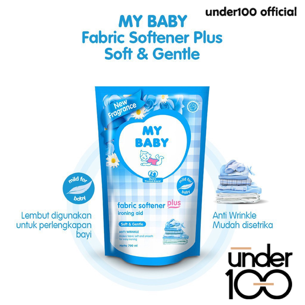 ❤ UNDER100 ❤ MY BABY Fabric Softener Plus Ironing Aid 700ml | Anti Wrinkle | Soft &amp; Gentle | Sweet Floral | Pelembut Pakaian Bayi | BPOM