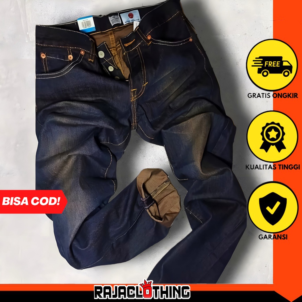 RCL - Celana Jeans Standar Regular Lepis Black Jazz Pria - Navy (28-32)