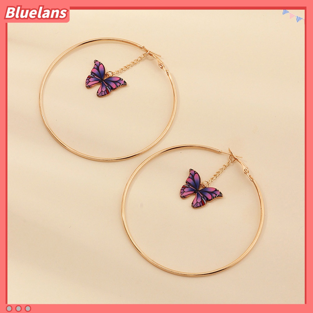 Anting Hoop Rantai Gantung Model Butterfly Besar Untuk Wanita