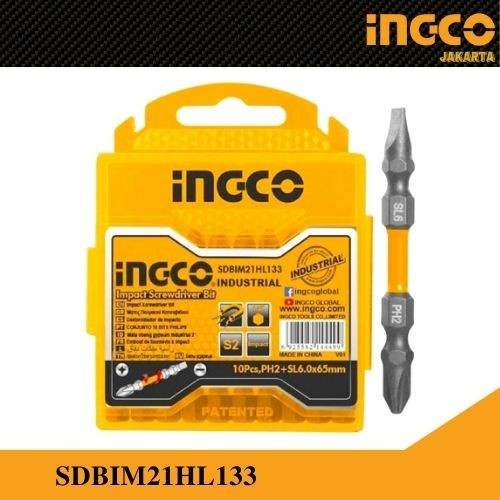 Mata Obeng 10 Pcs (PH2+SL6) Impact Screwdriver Bit INGCO SDBIM21HL133