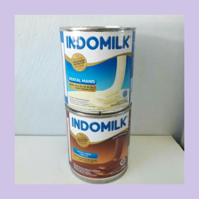 INDOMILK KENTAL MANIS PUTIH/COKLAT KALENG 370GR