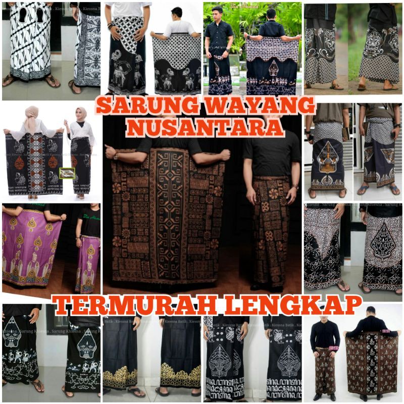 SARUNG BATIK TRADITIONAL - SARUNG DEWASA - SARUNG SHOLAT - WAYANG NUSANTARA-BAHAN KATUN HALUS