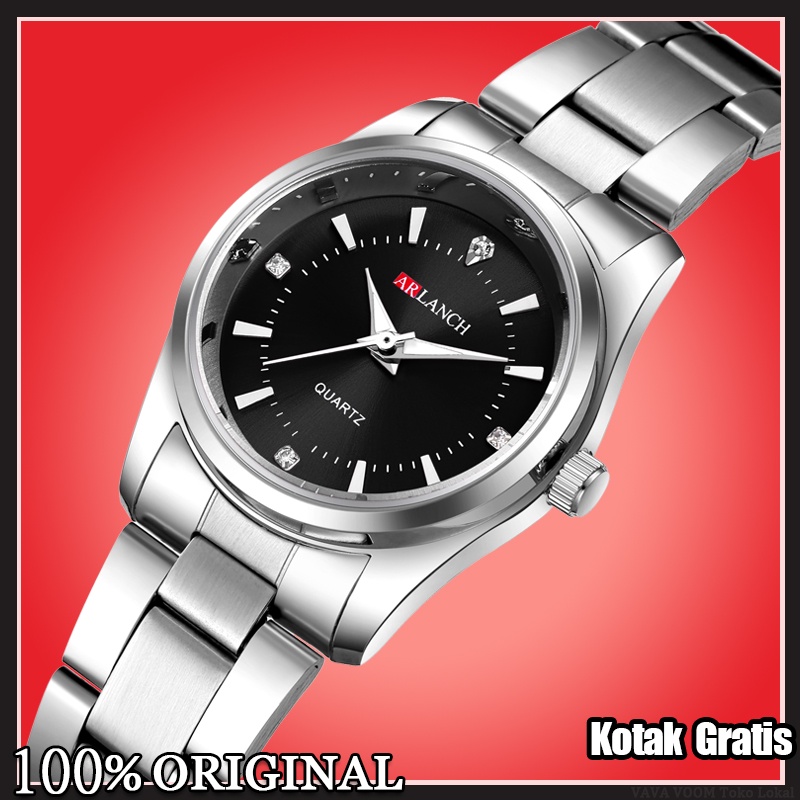 Jam Tangan Wanita ARLANCH Fashion Stainless Steel Quartz Original Tahan Air Watch + Kotak Gratis