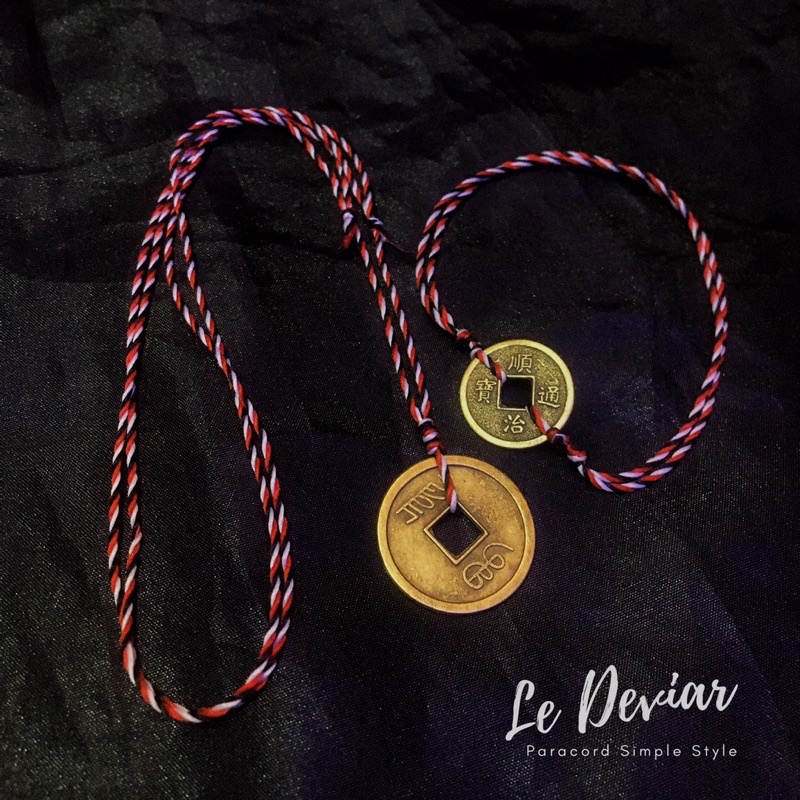 paket kalung gelang tridatu bandul koin cina