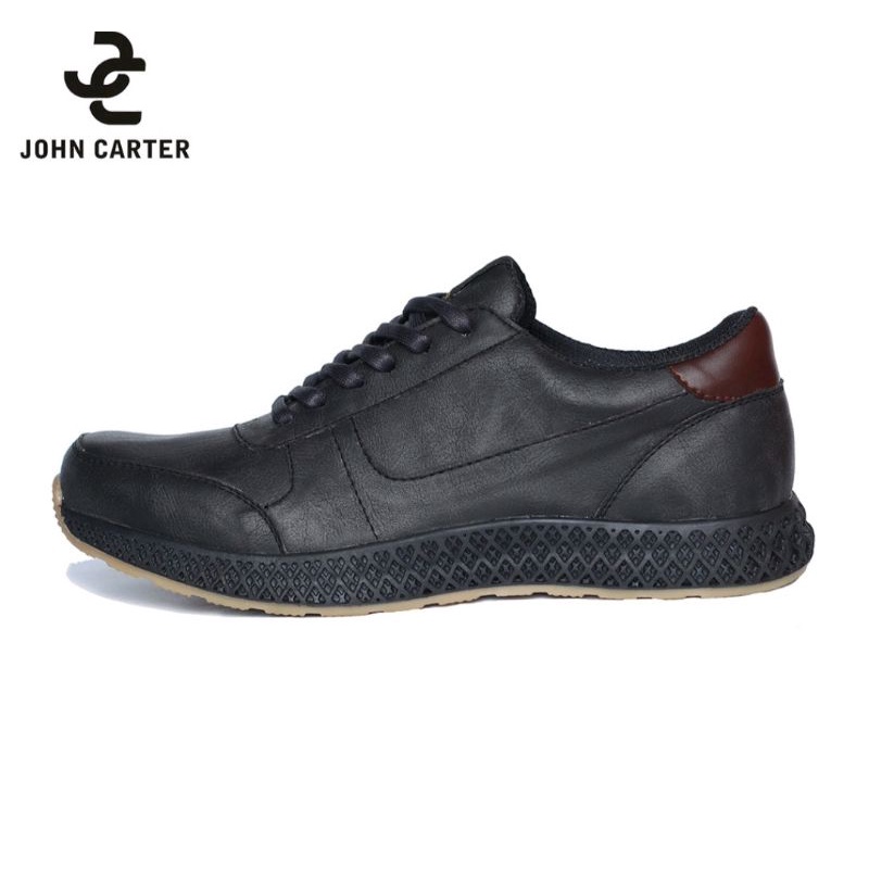 SEPATU SNEAKERS KULIT CASUAL ROVER BLACK ORIGINAL JOHN CARTER HANDMADE
