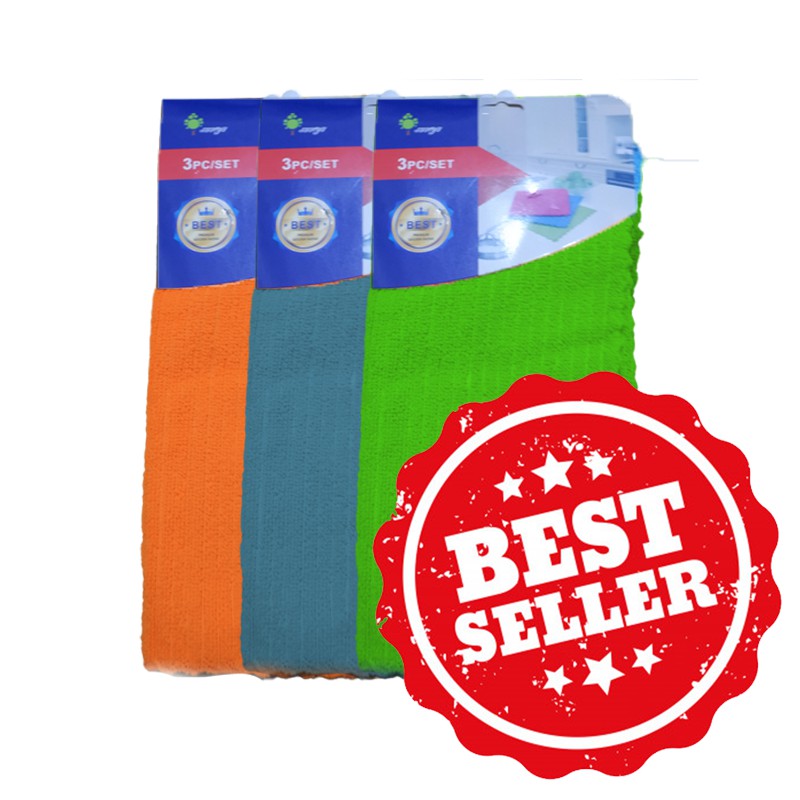 IKILOSHOP LMF3 Kain lap microfiber 30x30 isi 3 lap serbaguna mobil dapur handuk magic quick dry Anti Minyak Towel Tebal