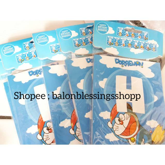 Bunting Flag / Banner Flag Doraemon Happy Birthday