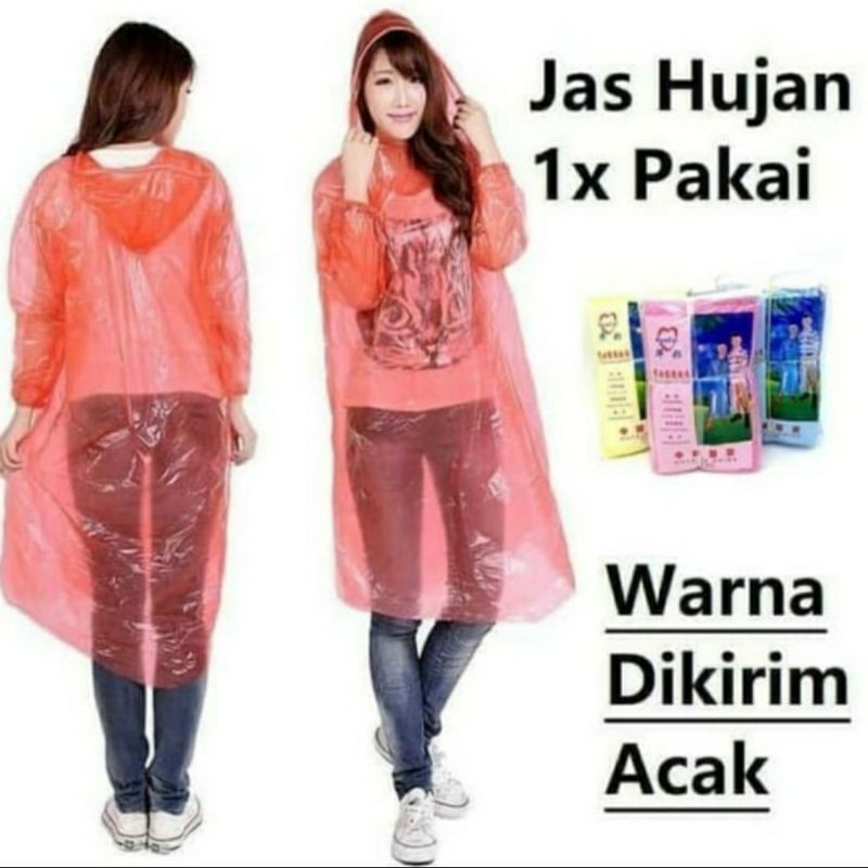 jas hujan plastik sekali pakai baju hujan