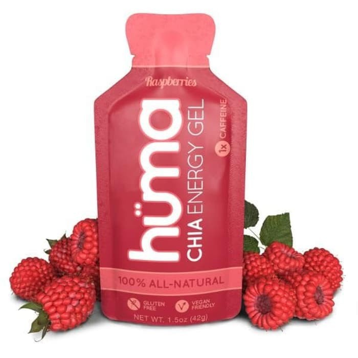 Huma Chia Energy gel Raspberries CAFFEINE 25mg organic