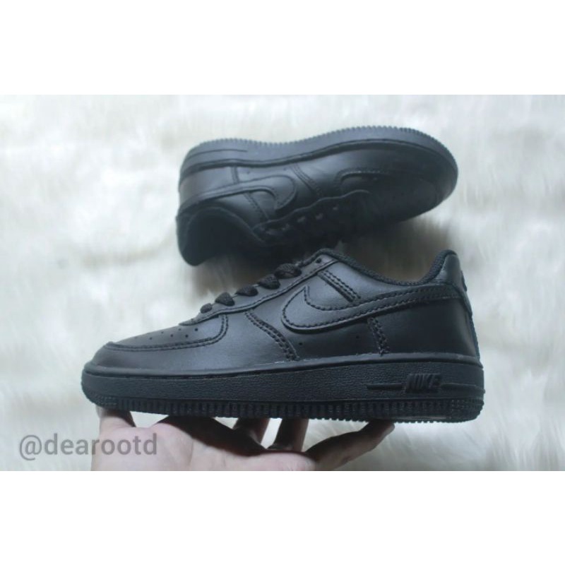 SEPATU ANAK ORIGINAL NIKE AIR FORCE 1 TRIPLE BLACK
