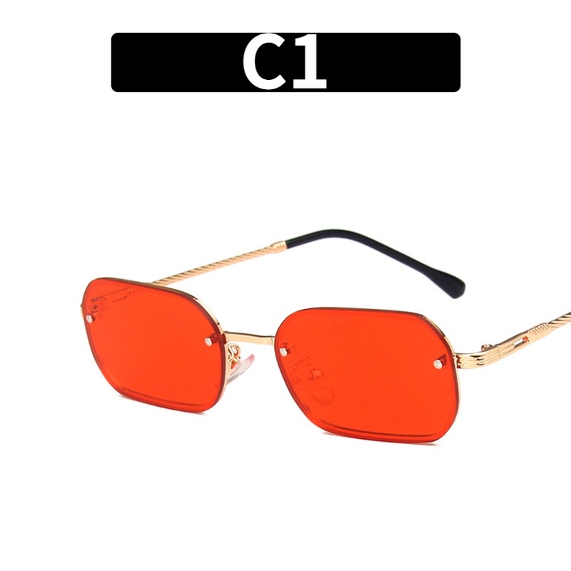 (YUZHU) COD Gaya Korea Fashion Ocean Piece Logam Bingkai Kecil Kacamata Wanita Kacamata Perlindungan UV