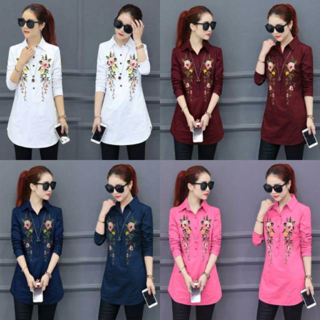 FEMMESHOPA-KEMEJA WANITA/BAJU VIRAL/BAJU KEKINIAN-FN HEM ROSE MARISA