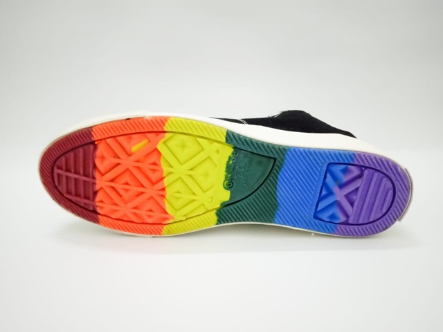 SEPATU CONVERS SOL RAINBOW PELANGI TINGGI HITAM | MADE IN VIETNAM I SEPATU PRIA DAN WANITA I SEPATU CASUAL