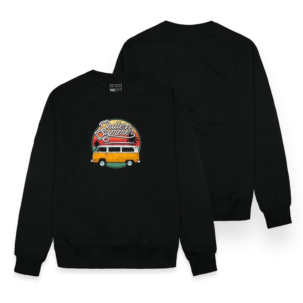 Surfinclo Sweater Crewneck Black Automotive Casual Fleece SW-260 Unisex