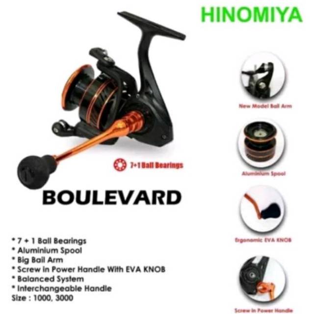 Reel hinomiya power handle ultra light 1000