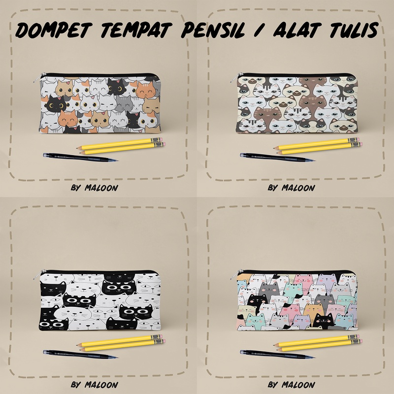 

Dompet Tempat Pensil Alat Tulis alat makeup bahan Kanvas MOTIF LUCU 1
