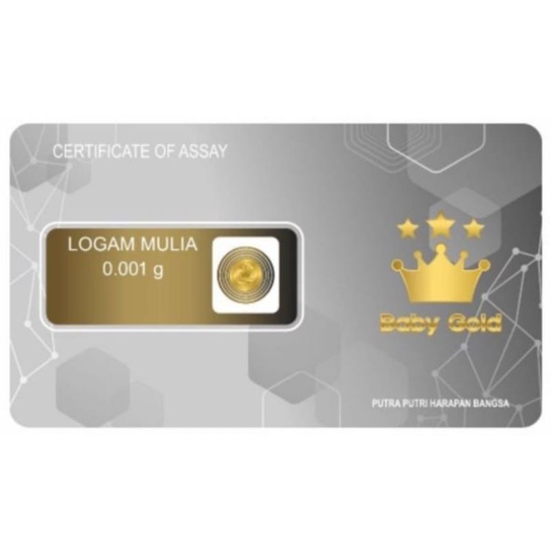 BABY GOLD 0,001GRAM logam mulia 24 karat emas murni 0,001gr emas mini-2