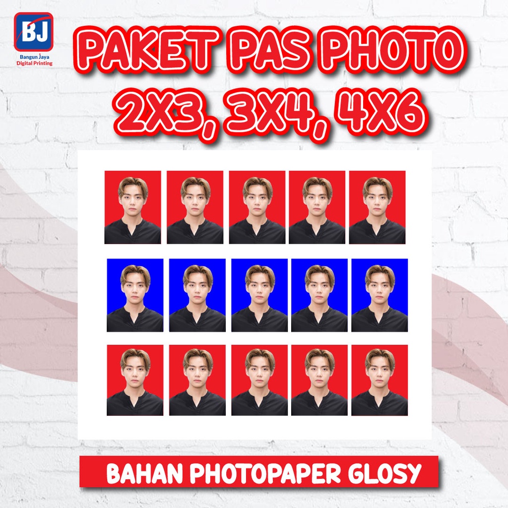 PAS FOTO Custom  2X3 2X4 4X6 Bisa ganti background sendiri