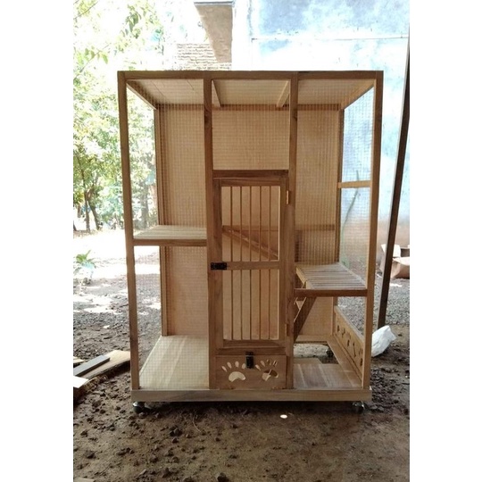 Kandang kucing kayu jati, sangkar kucing anggora