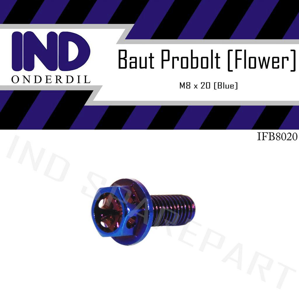 Baut Probolt Blue 8x20 Flower Tutup Oli Gardan Honda Matic Drat 12