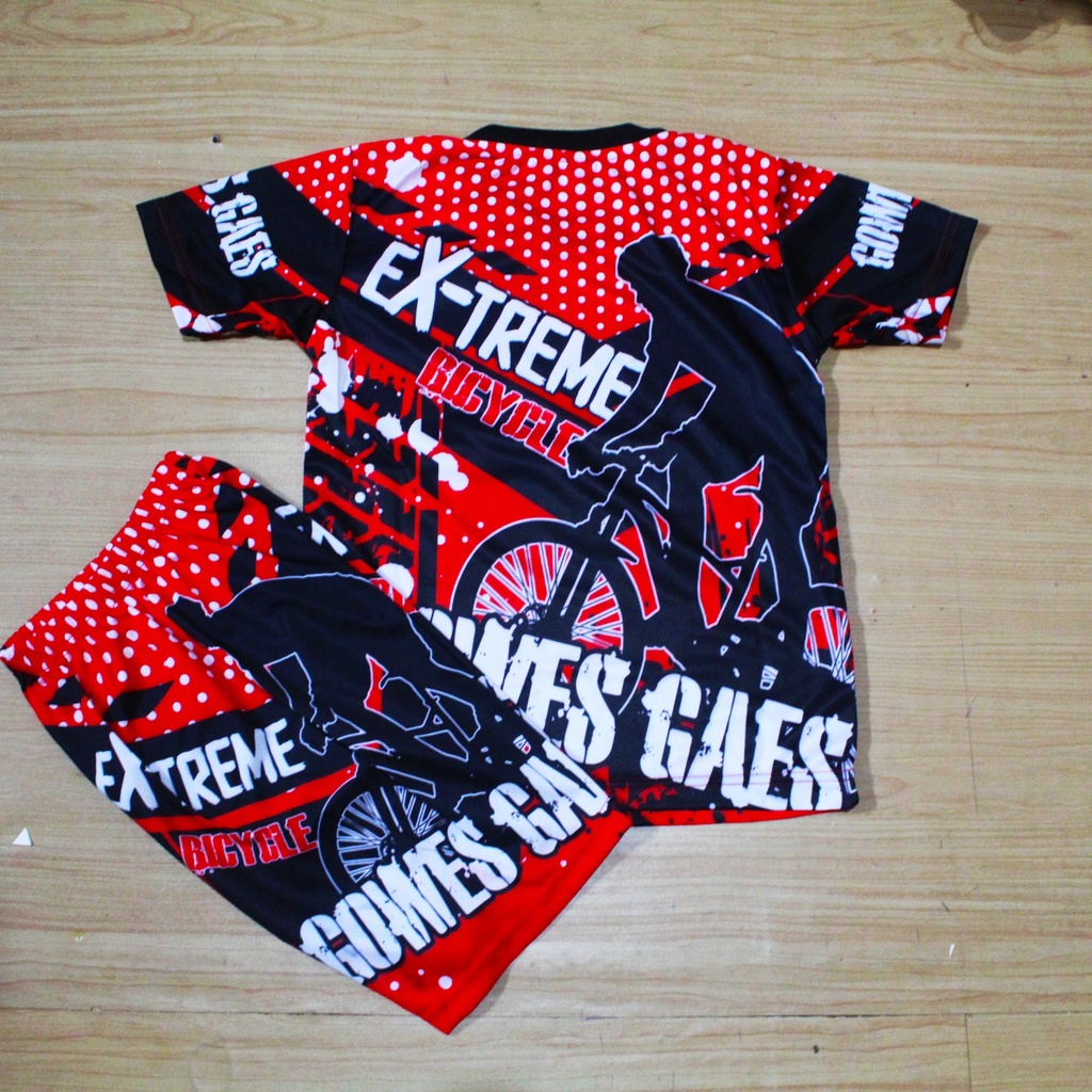 Jersey setelan baju sepeda downhill anak size 2-12 thn