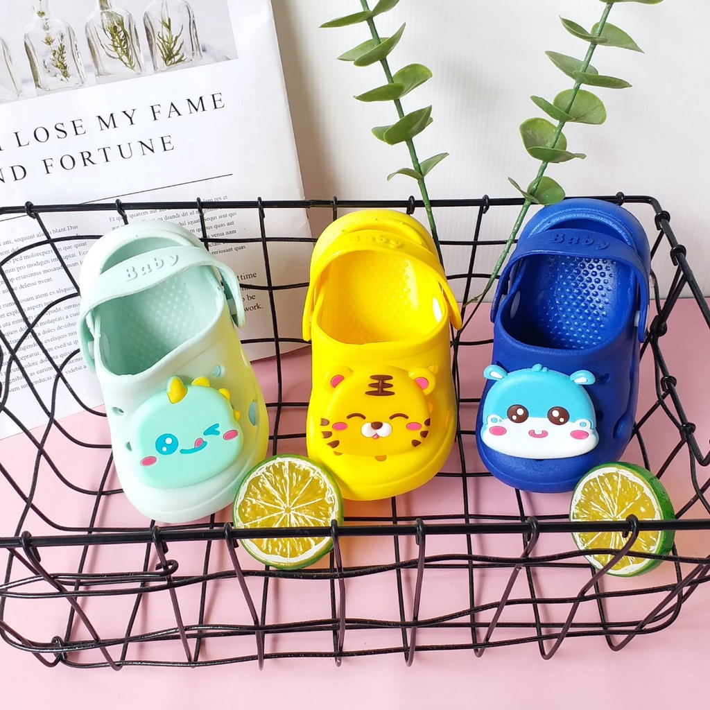 LittleAaron DINO&amp;TIGER Prewalker anak Sandal slop anak laki perempuan cewek import Sport Termurah Sendal Bayi Anak Cewek Cowok