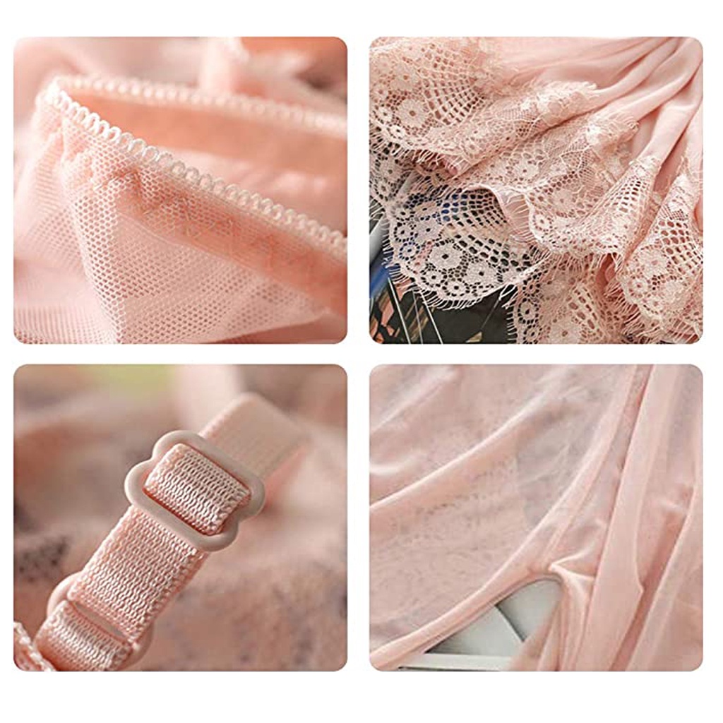 MurmerOfficial Lingerie Seksi Baju Tidur Lace Seksi Lingerie Sexy Gaun Malam Seksi Lapisan Luar + Dalam B088