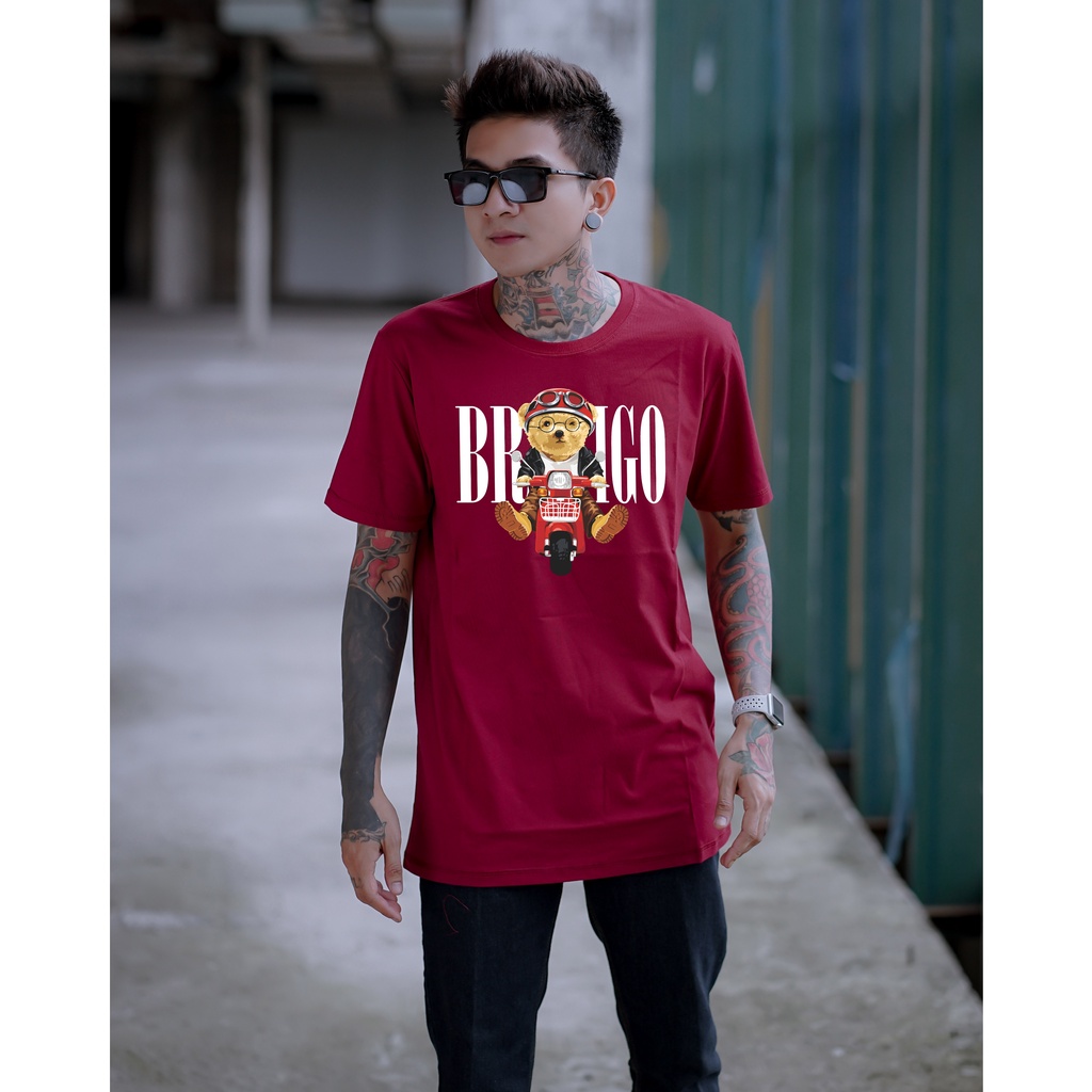 BRIGO Kaos Lengan Pendek Bear Vespa II Kaos Distro BRIGO Beruang Vespa II Kaos Katun Combed M-XL ( Pria &amp; Wanita )