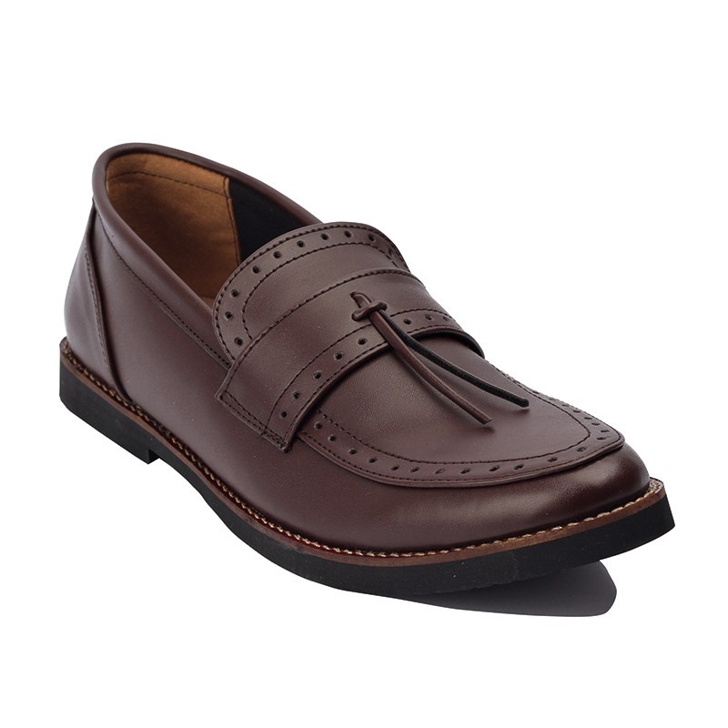 PIETRA DARK BROWN - Sepatu Loafers Kasual Loafers Kulit Klasik Formal Kerja Kuliah Pria/Cowok Loafer