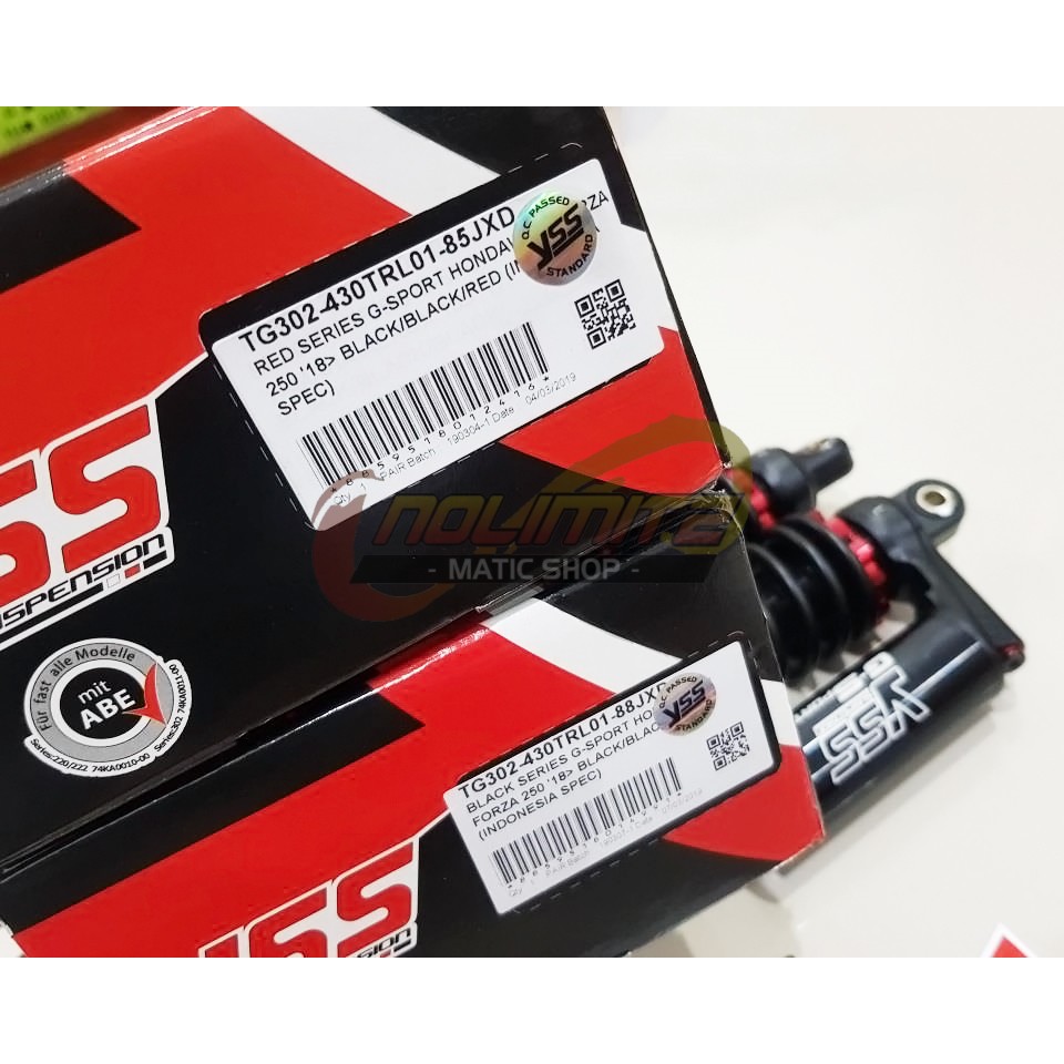 Shock Shockbreaker YSS G Sport Black Red Series 430mm Honda Forza 250