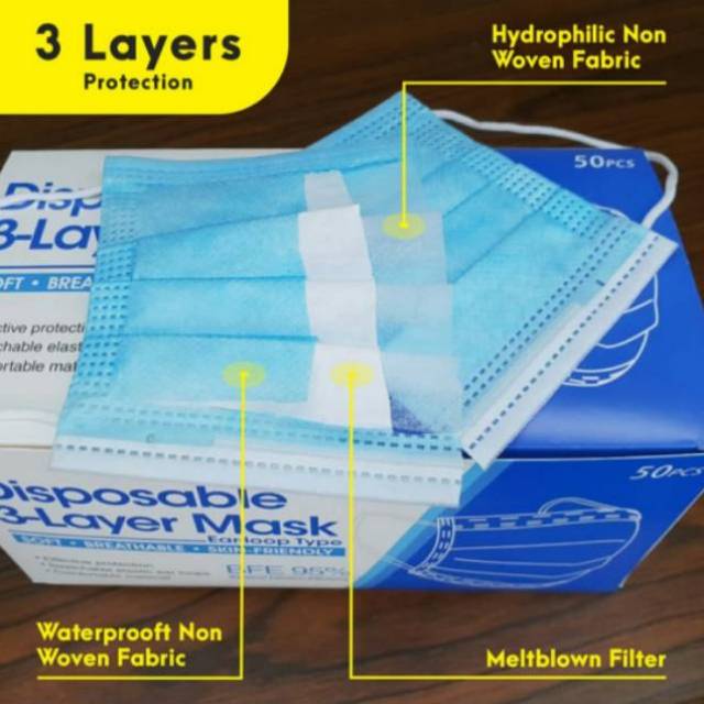 ECERAN Masker 3ply Import per pcs 1350